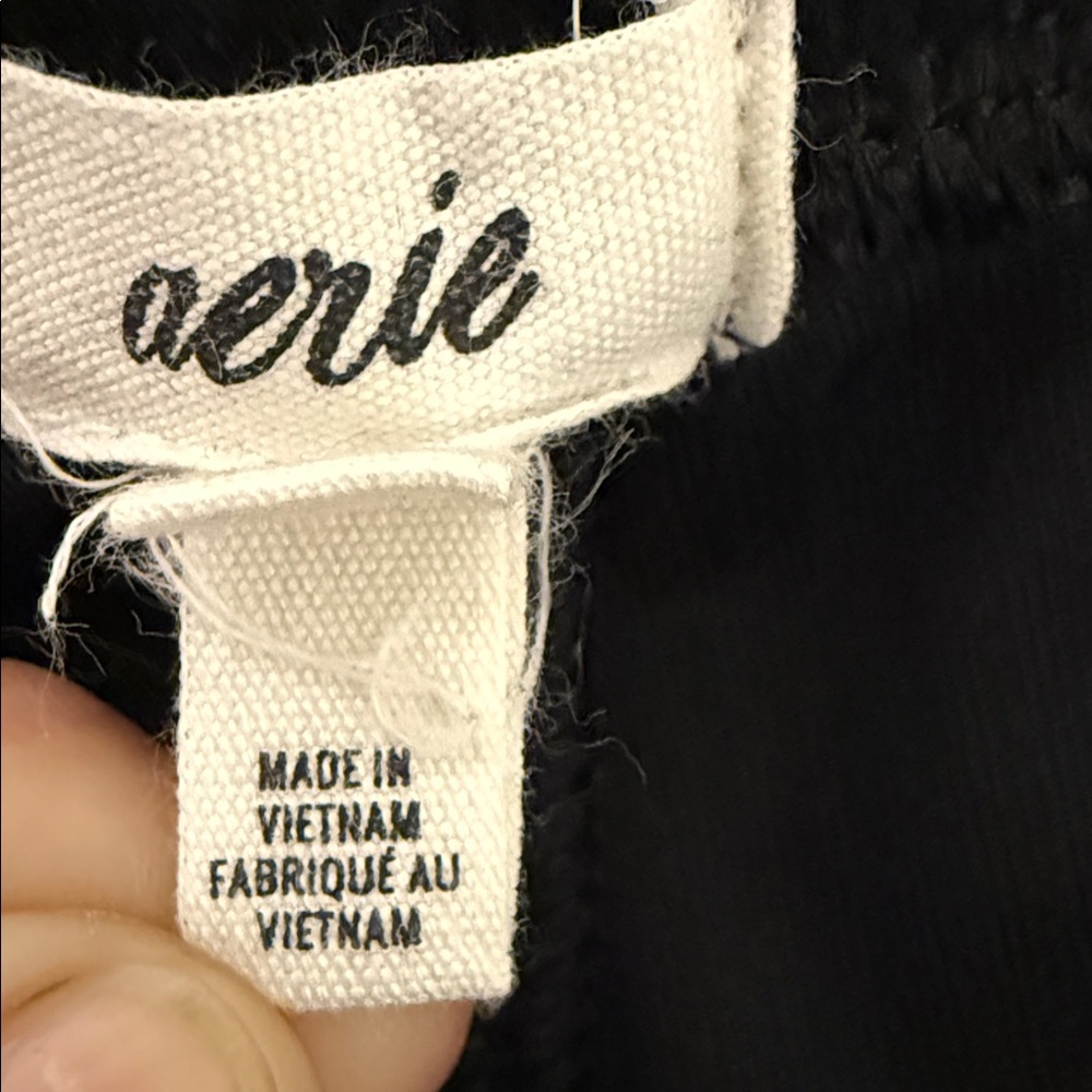 Aerie WOMENS  Black Corduroy Short Court Flare Pants - Picture 6 of 10